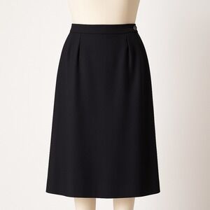 Vtg Liz Claiborne Black 100% Wool Maxi Skirt 14 L Elastic Pockets Preppy Office